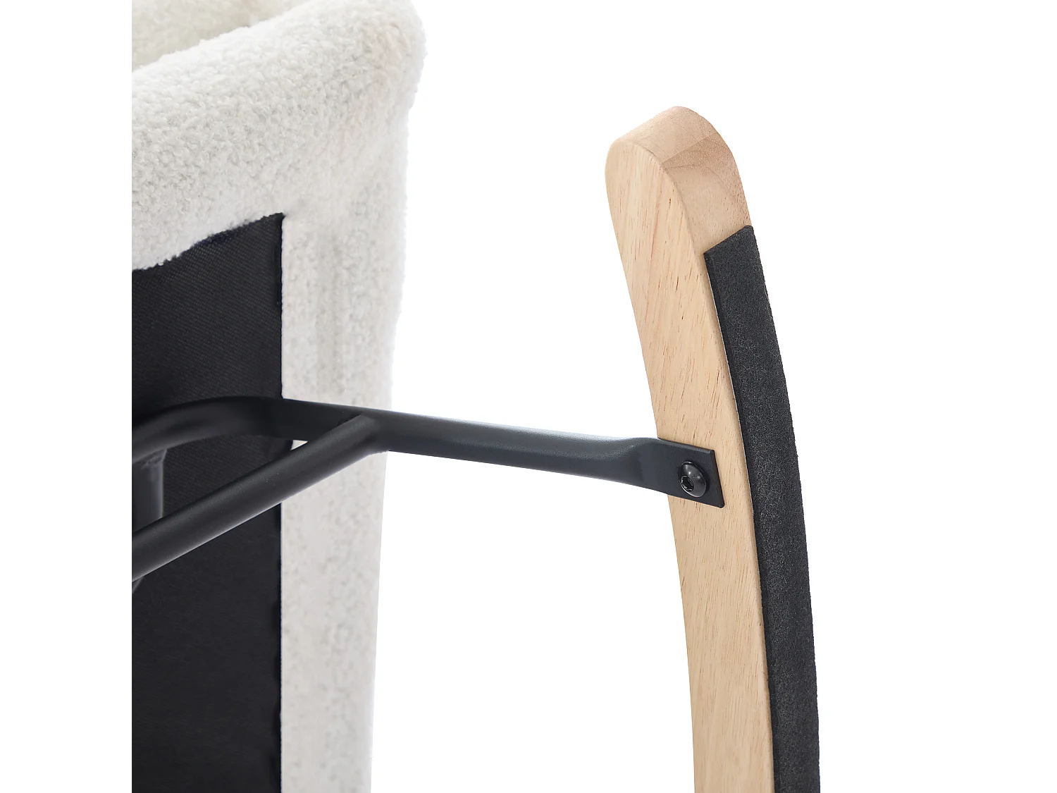 Fauteuil à bascule - avec tabouret - Velours - Blanc