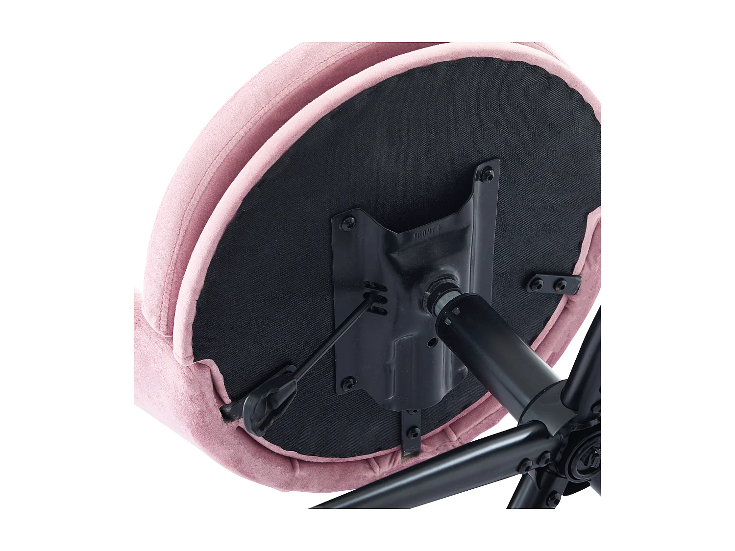 Einfacher Stuhl - Rückenlehne in Blütenblattform + Lendenwirbelsäulenkissen in Schmetterlingsform - höhenverstellbar - weicher Sitzkissen - rosa