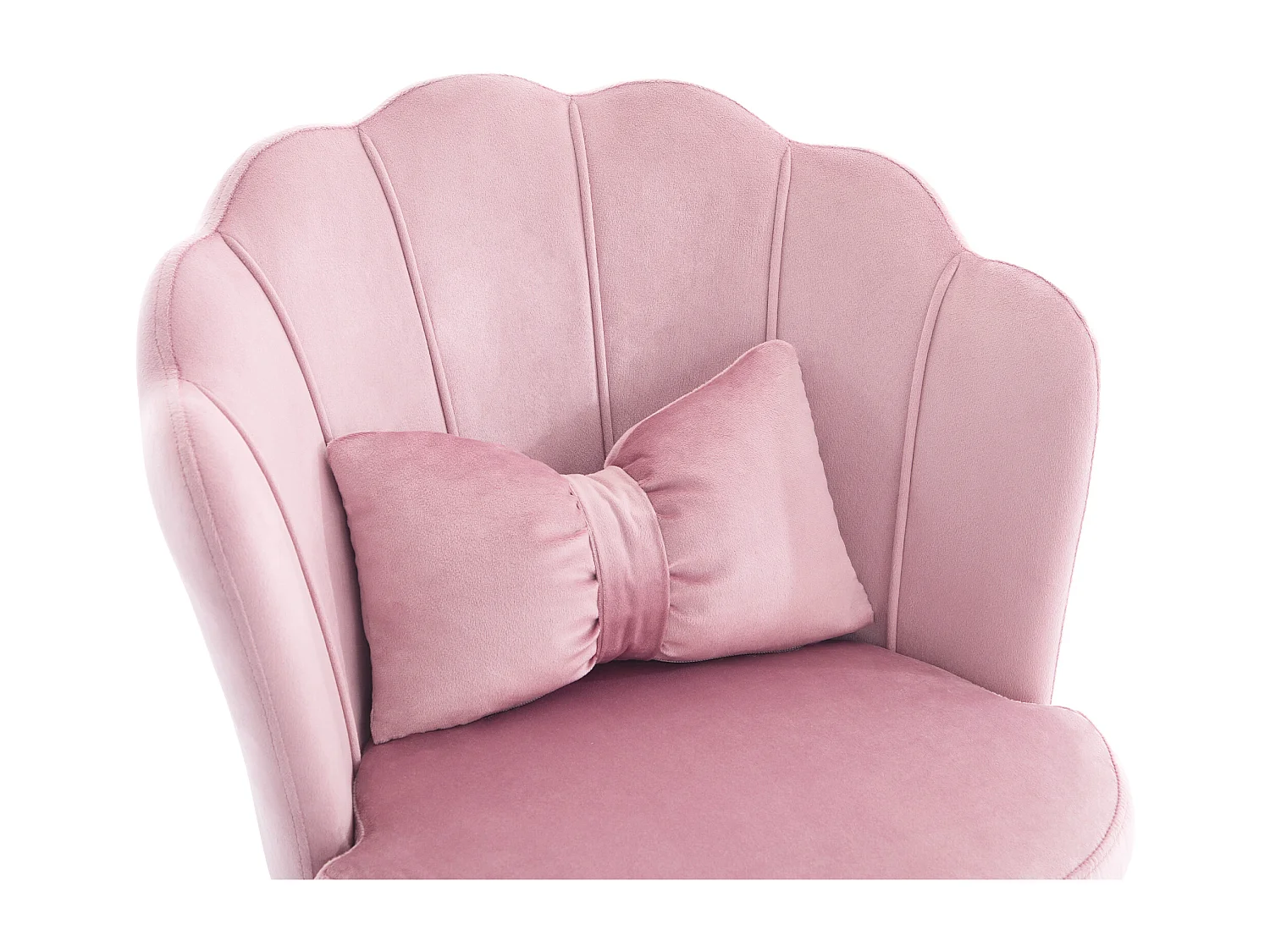 Einfacher Stuhl - Rückenlehne in Blütenblattform + Lendenwirbelsäulenkissen in Schmetterlingsform - höhenverstellbar - weicher Sitzkissen - rosa