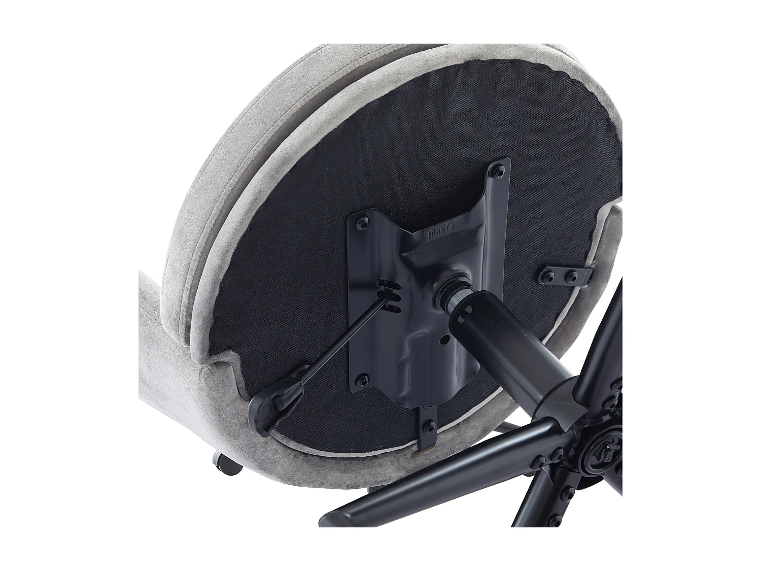 Chaise simple - dossier en forme de pétale + coussin lombaire en forme de papillon - réglable en hauteur - coussin d'assise moelleux - gris