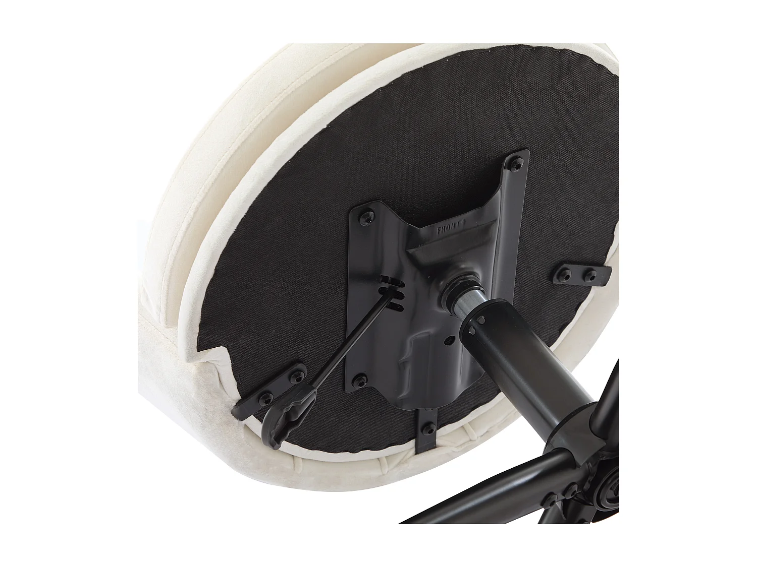 Chaise simple - dossier en forme de pétale + coussin lombaire en forme de papillon - réglable en hauteur - coussin d'assise moelleux - blanc