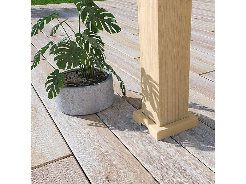 Pergola bioclimatica Ombréa® VS autoportante 3x4M - Woodlook- Lamelle bianche