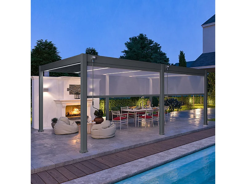 Pergola bioclimatica Ombréa VS autoportante 4x6M - Antracite