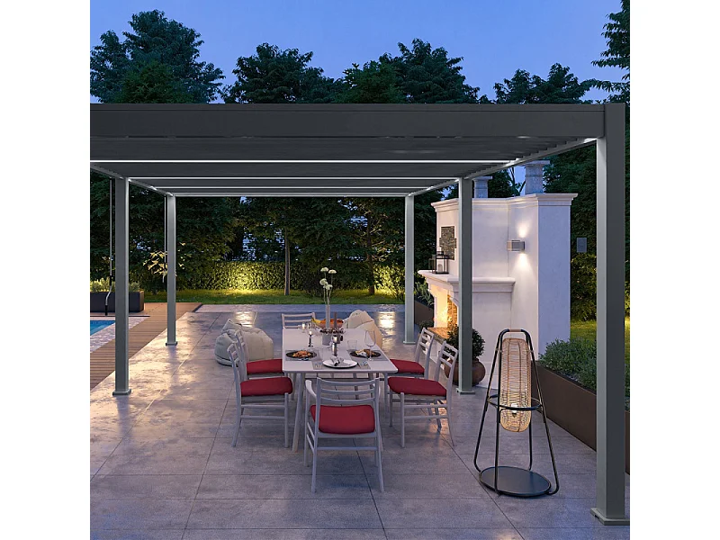 Pergola bioclimatica Ombréa VS autoportante 4x6M - Antracite