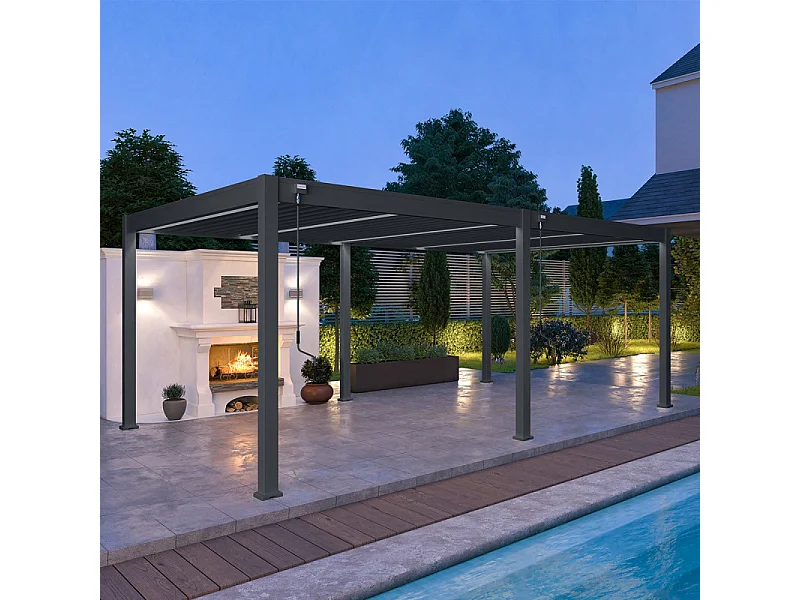 Pergola bioclimatica Ombréa VS autoportante 4x6M - Antracite