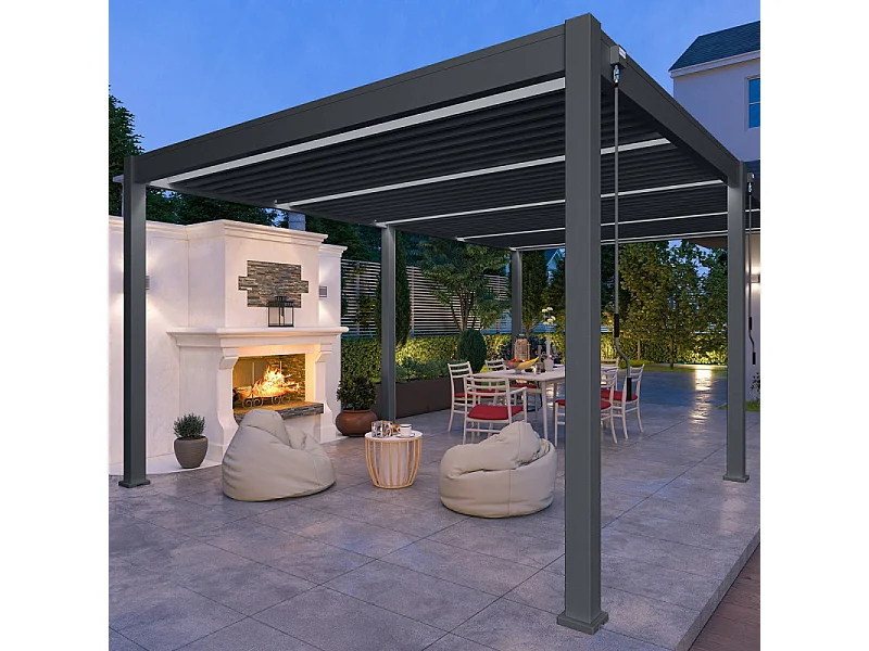 Pergola bioclimatica Ombréa VS autoportante 4x6M - Antracite