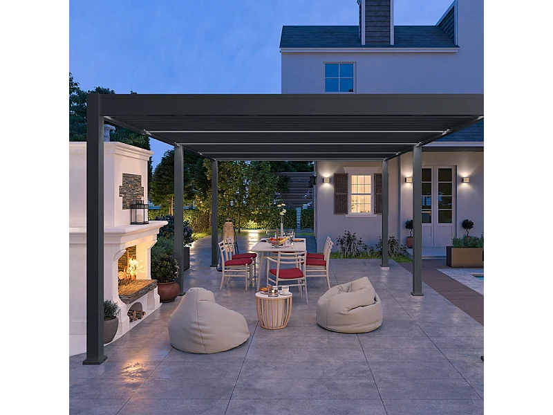 Pergola bioclimatica Ombréa VS autoportante 4x6M - Antracite