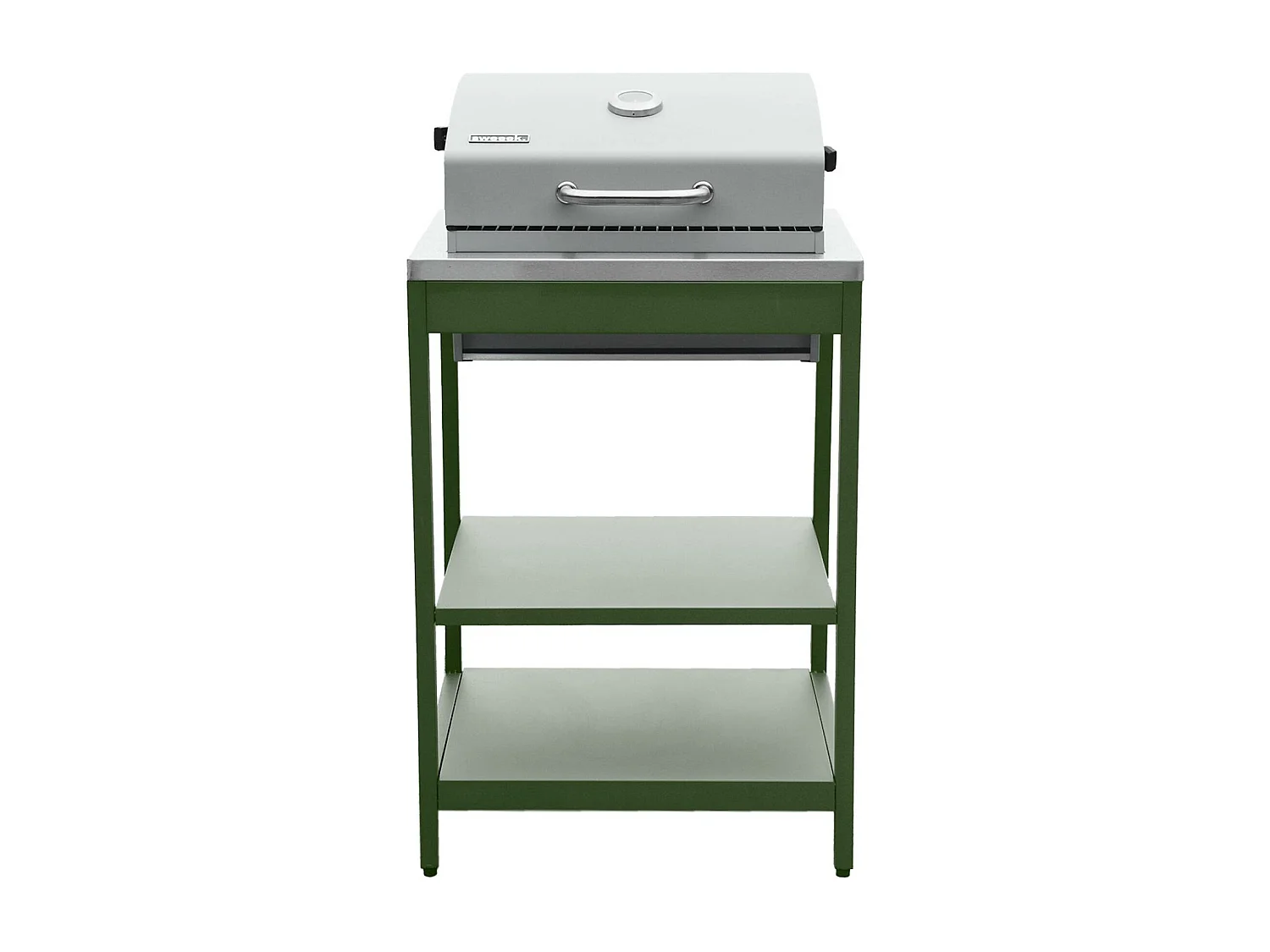 Mobile e barbecue a carbone in acciaio inossidabile con griglia