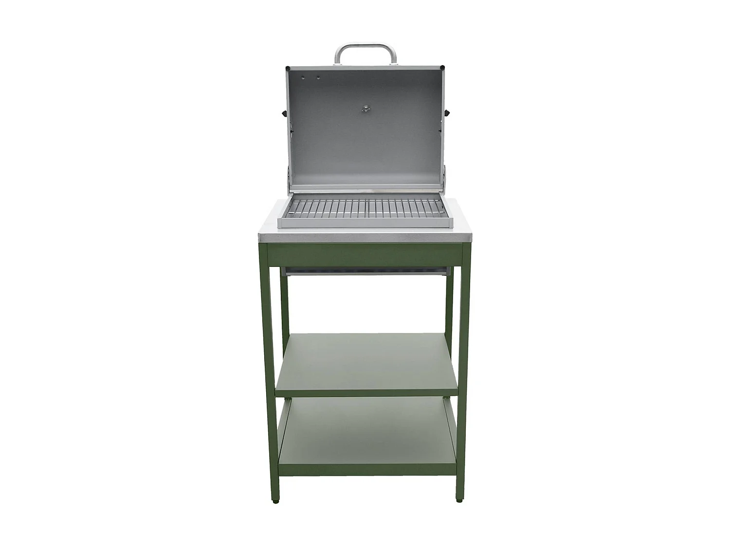 Barbacoa de carbón, 2 estantes verde