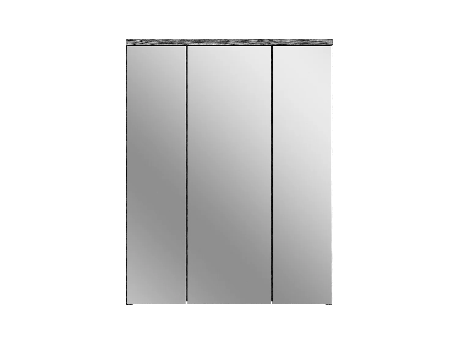 Kaleb - Armoire de toilette en mélaminé blanc et argenté avec miroir (L/H/P : 60x77x21 cm)