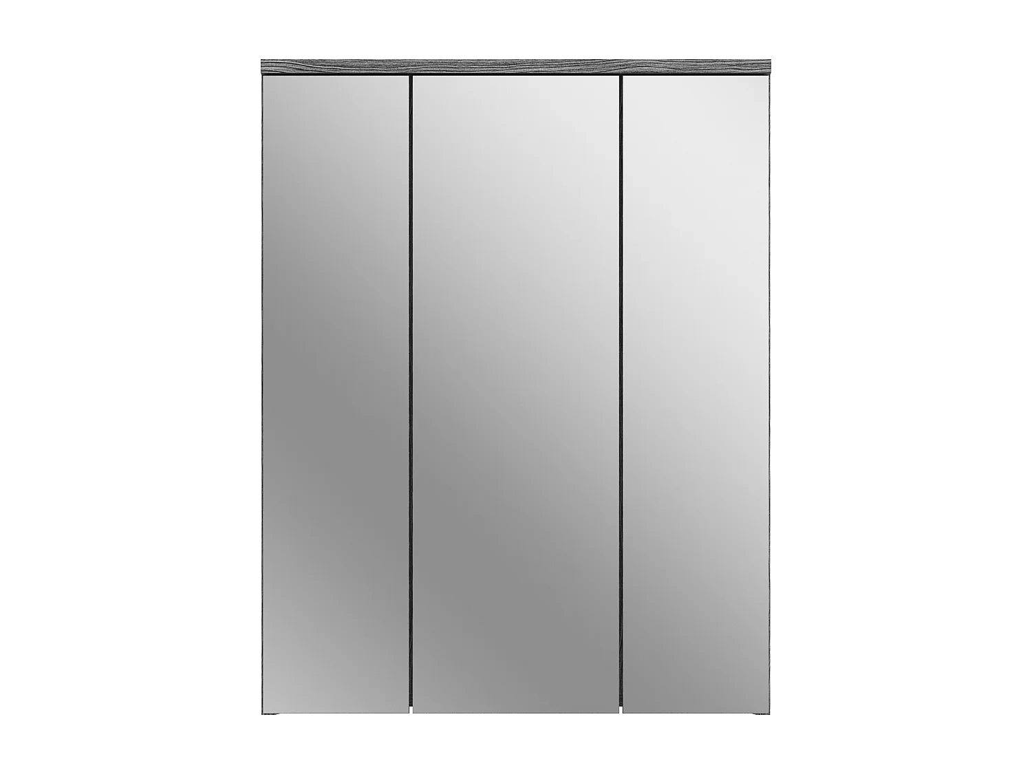 Kaleb - Armoire de toilette en mélaminé blanc et argenté avec miroir (L/H/P : 60x77x21 cm)