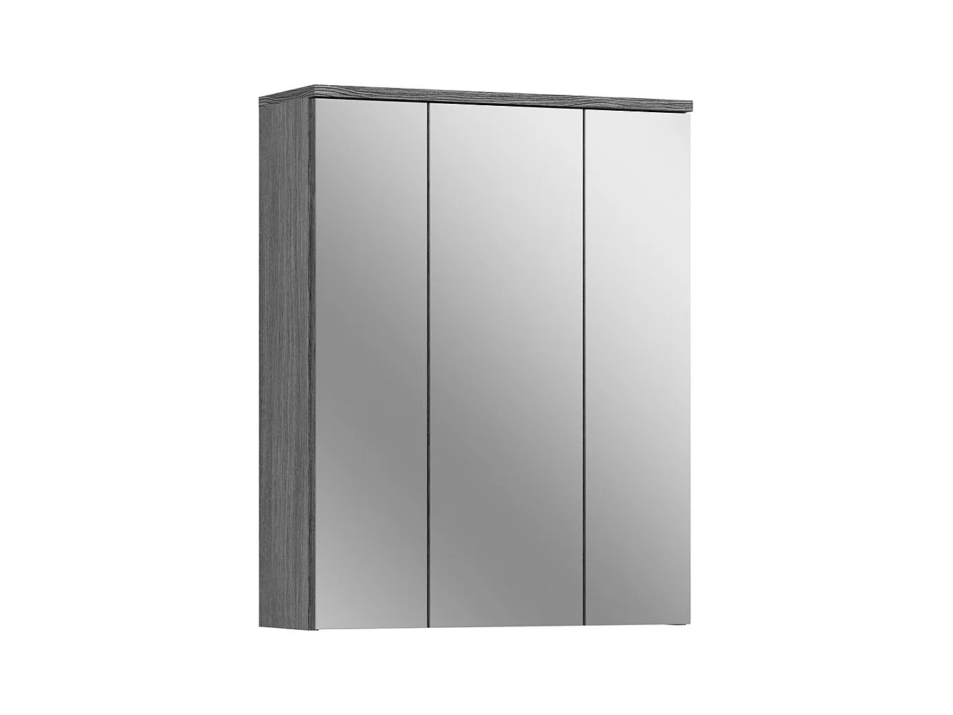 Blake - Armoire de toilette en mélaminé blanc et argenté avec miroir (L/H/P : 60x77x21 cm)