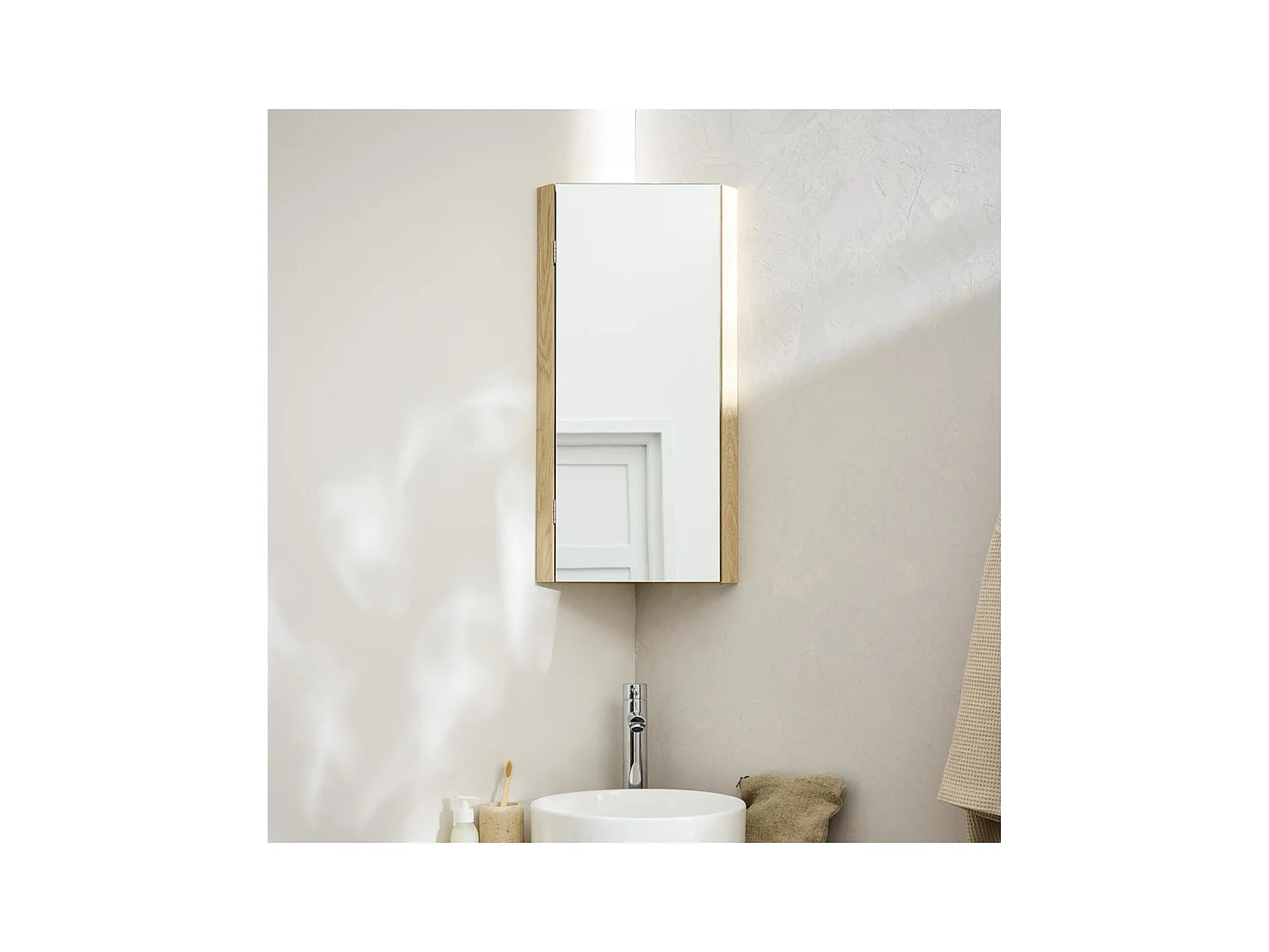 Armoire de toilette d'angle 25,2x70cm