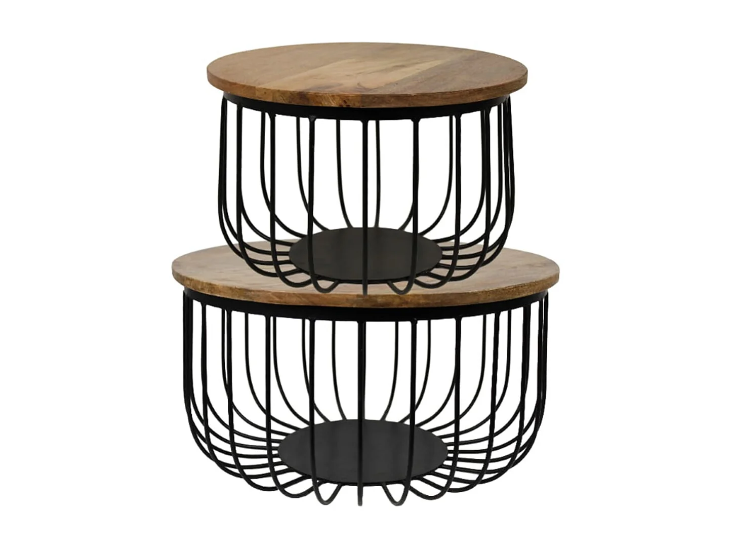 Ensemble de tables basses 2 pcs Maden Rond