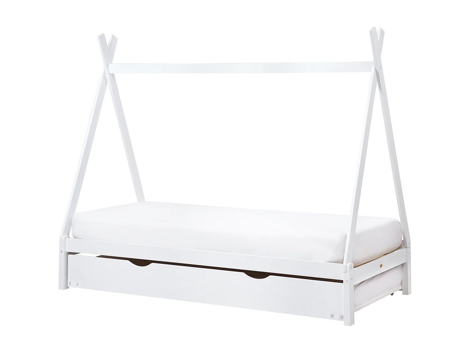 Lit gigogne enfant Bois de pin TALMONTIERS 90 x 200 cm Blanc