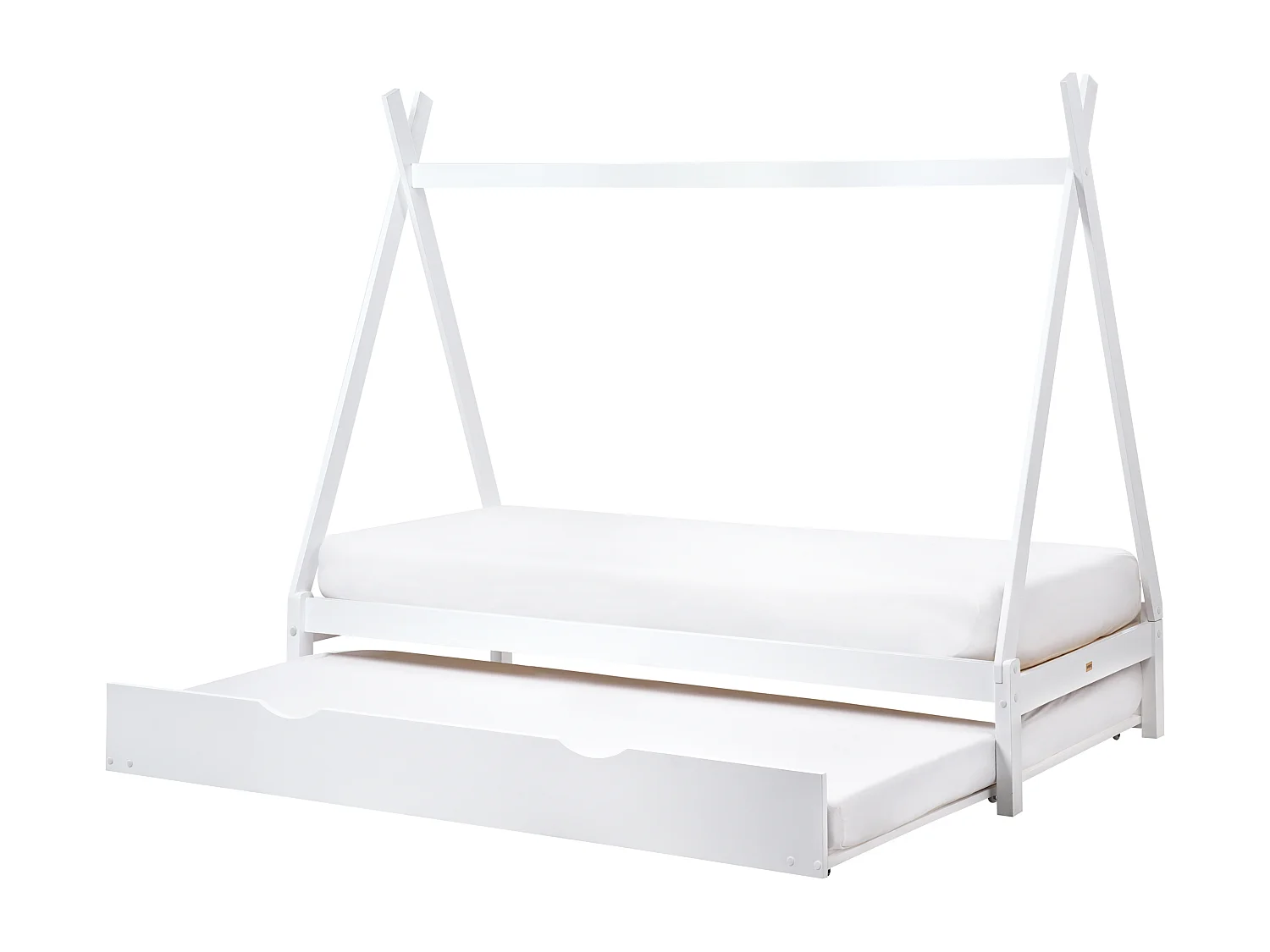 Lit gigogne enfant Bois de pin TALMONTIERS 90 x 200 cm Blanc
