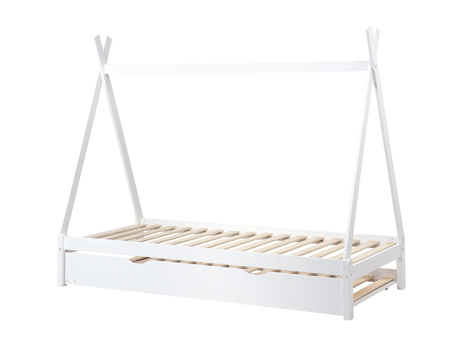 Lit gigogne enfant Bois de pin TALMONTIERS 90 x 200 cm Blanc