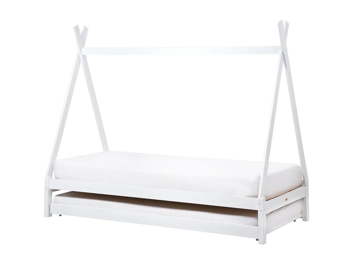 Lit gigogne enfant Bois de pin TALMONTIERS 90 x 200 cm Blanc