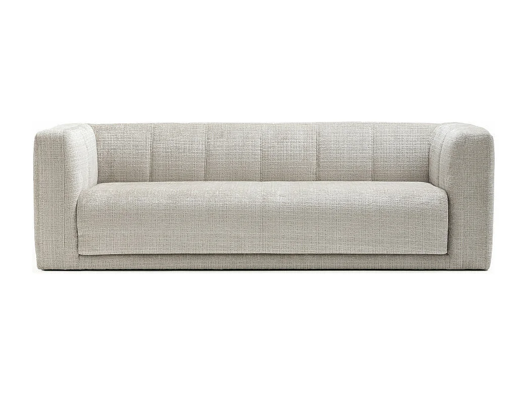 Danae - Canapé convertible 4 places en tissu chenille - Écru