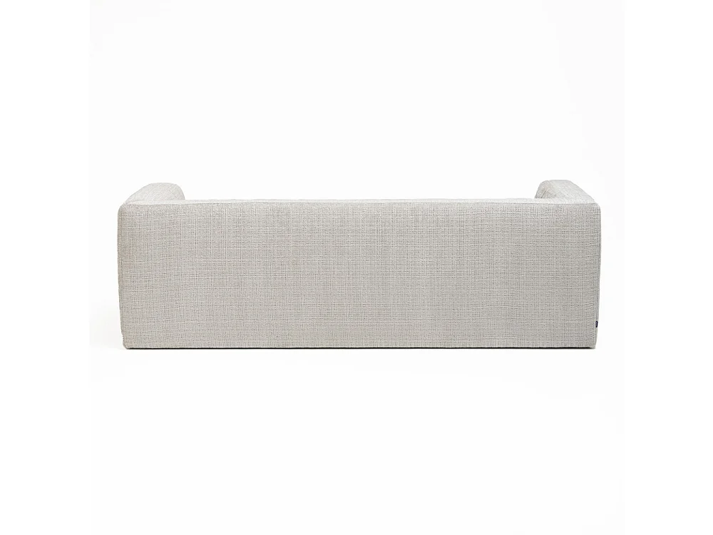 Danae - Canapé convertible 4 places en tissu chenille - Écru