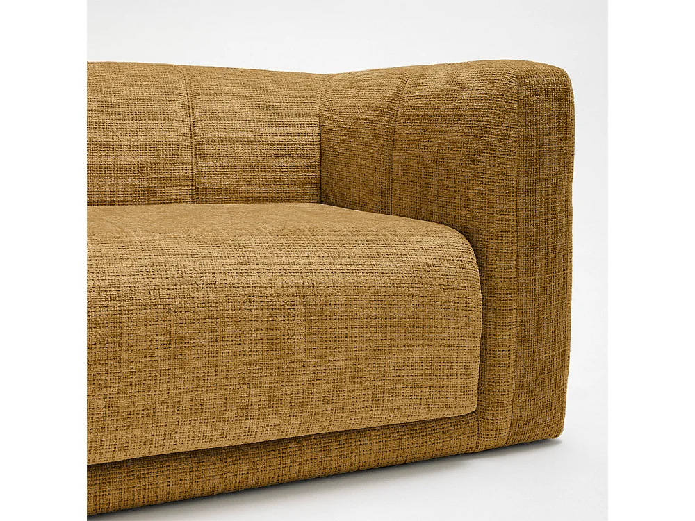 Danae - Canapé convertible 4 places en tissu chenille - Bronze