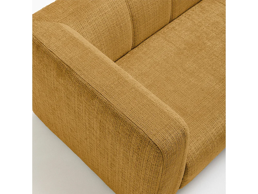 Danae - Canapé convertible 4 places en tissu chenille - Bronze