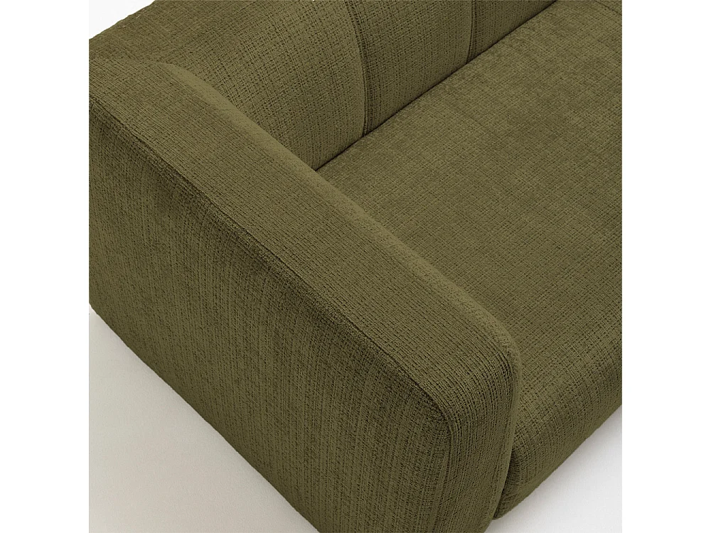 Danae - Canapé convertible 4 places en tissu chenille - Vert