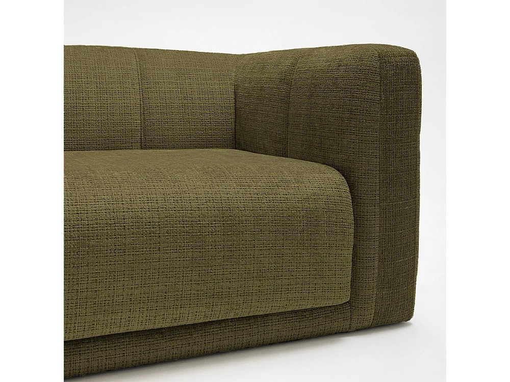 Danae - Canapé convertible 4 places en tissu chenille - Vert