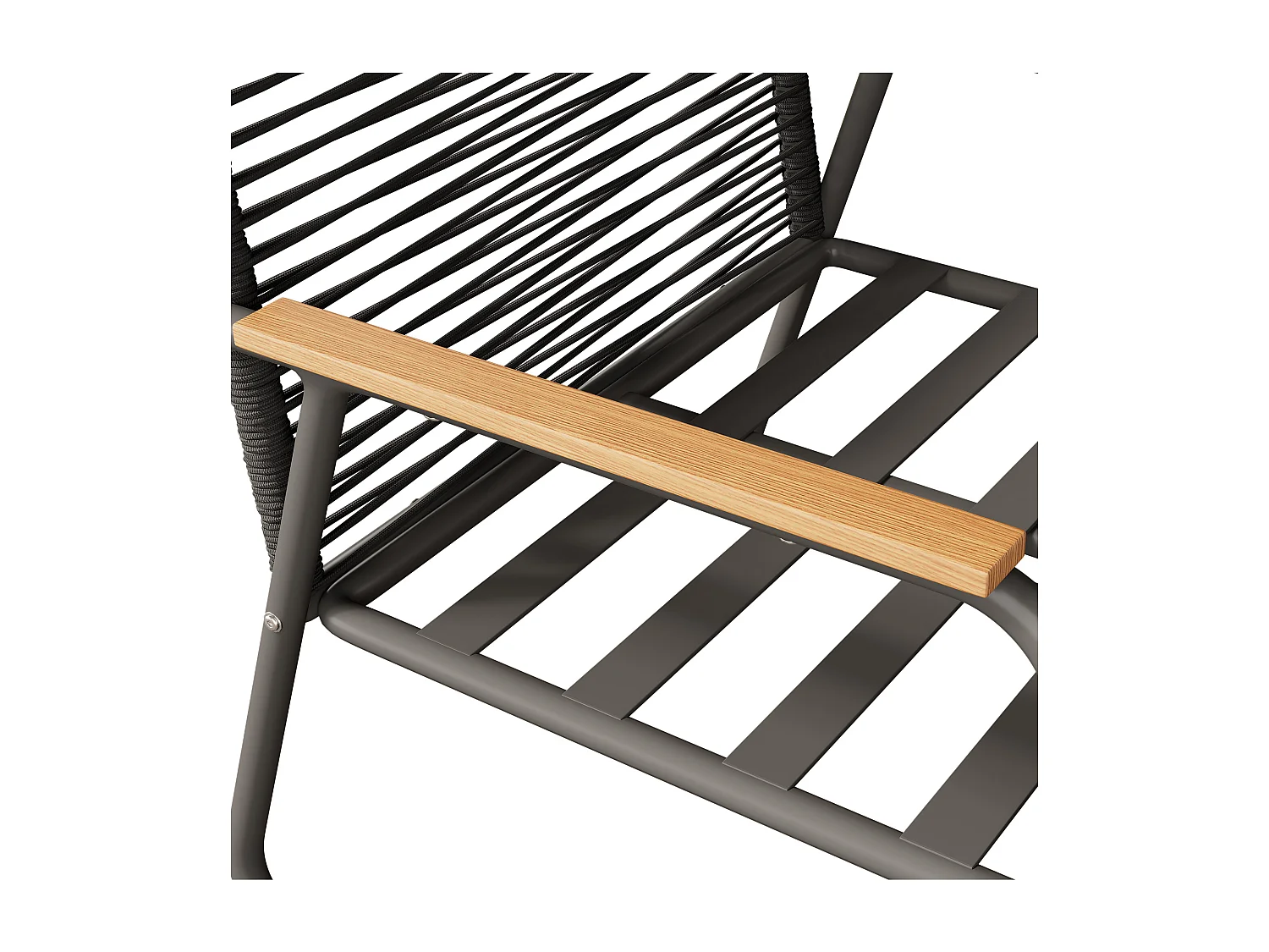 Salon de jardin pour 4 personnes, structure en fer galvanisé, pieds réglables, 1 canapé - 2 fauteuils et 1 table basse, gris