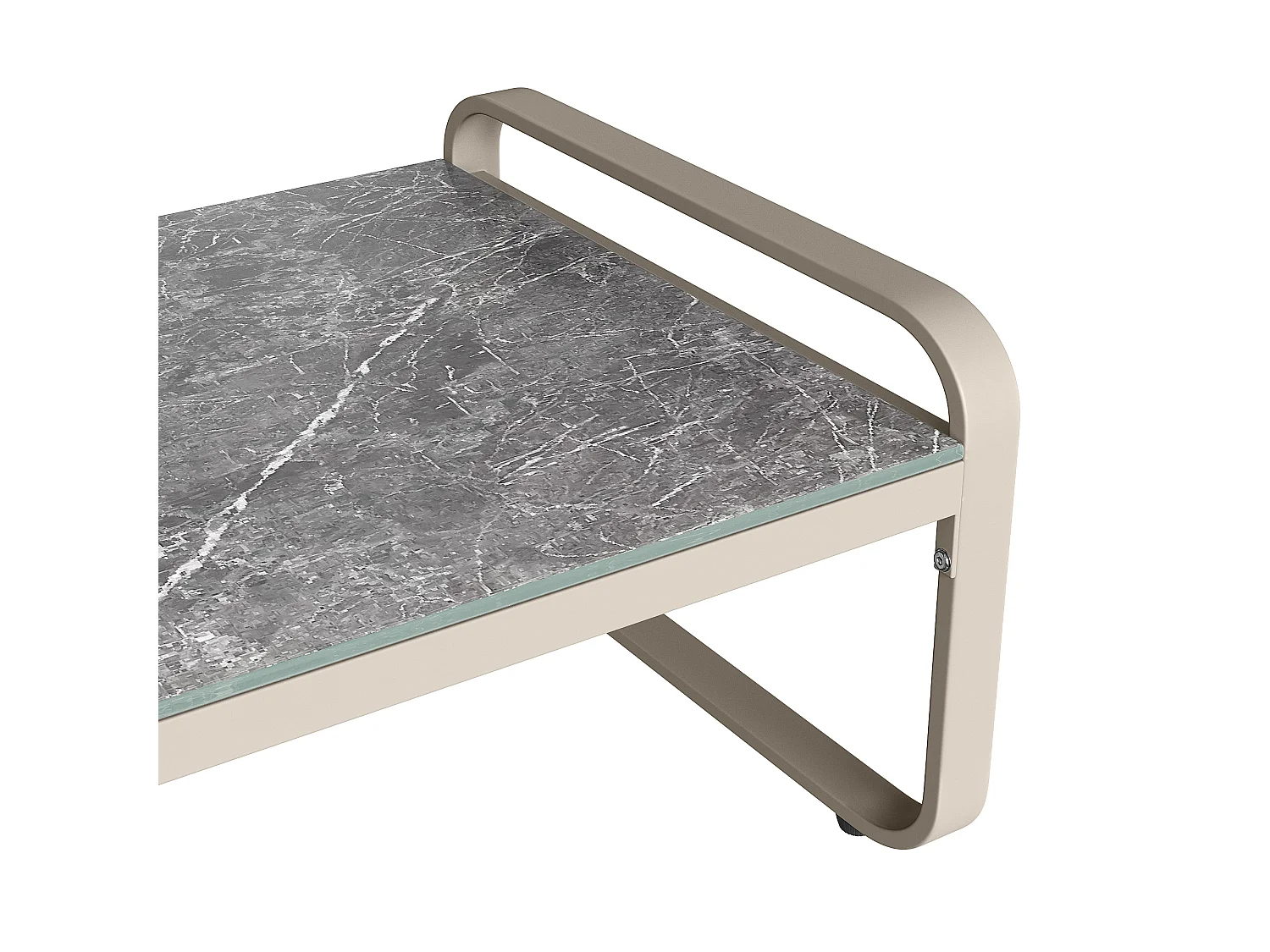 Set da giardino, mobili in rattan per 6-7 persone, divano angolare - in ferro zincato, piedi regolabili, Beige