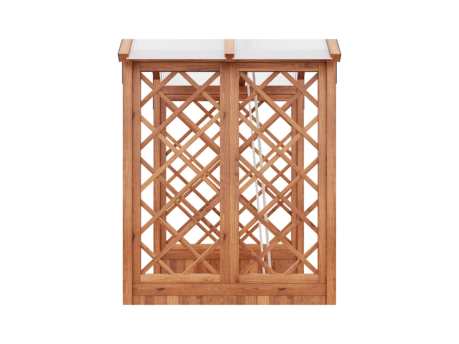 Bloempot van massief hout - buitenzwaai - bloempot met raster als - met opvouwbaar dak van polycarbonaat - bruin