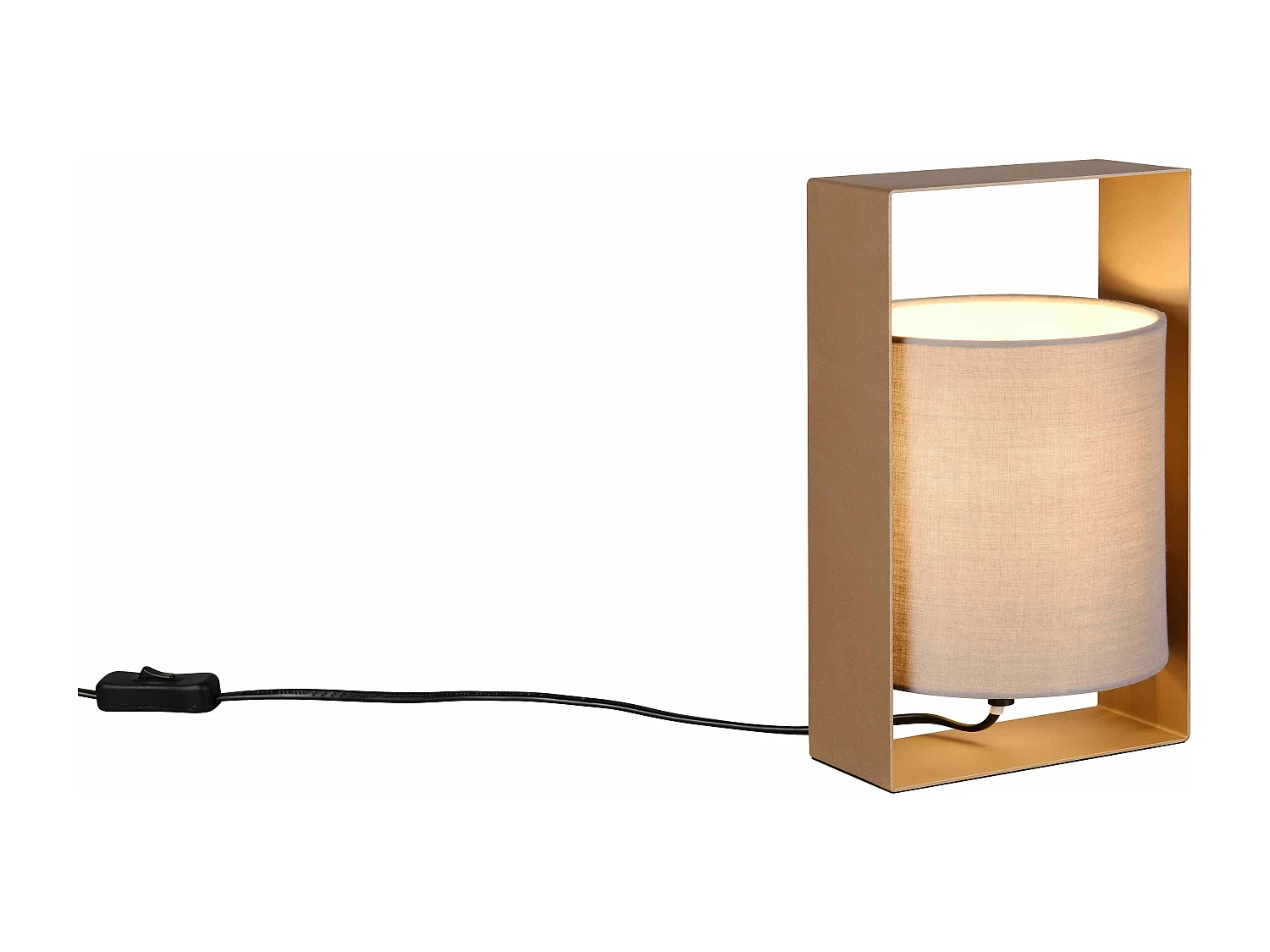 Lampada da tavolo, metallo e tessuto, caffè, H 27 cm, Pail