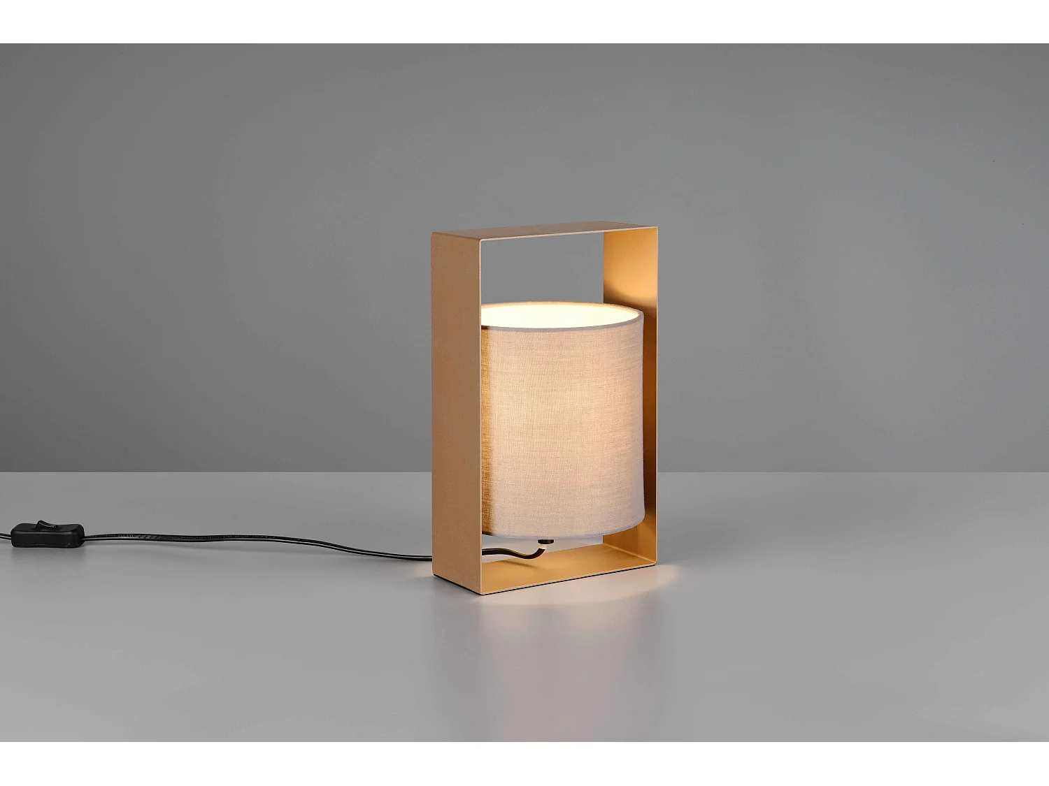 Lampada da tavolo, metallo e tessuto, caffè, H 27 cm, Pail