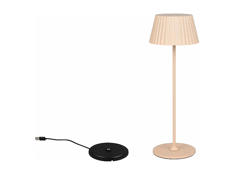 Lampada da tavolo LED ricaricabile, metallo, sabbia, H 40 cm, Suarez