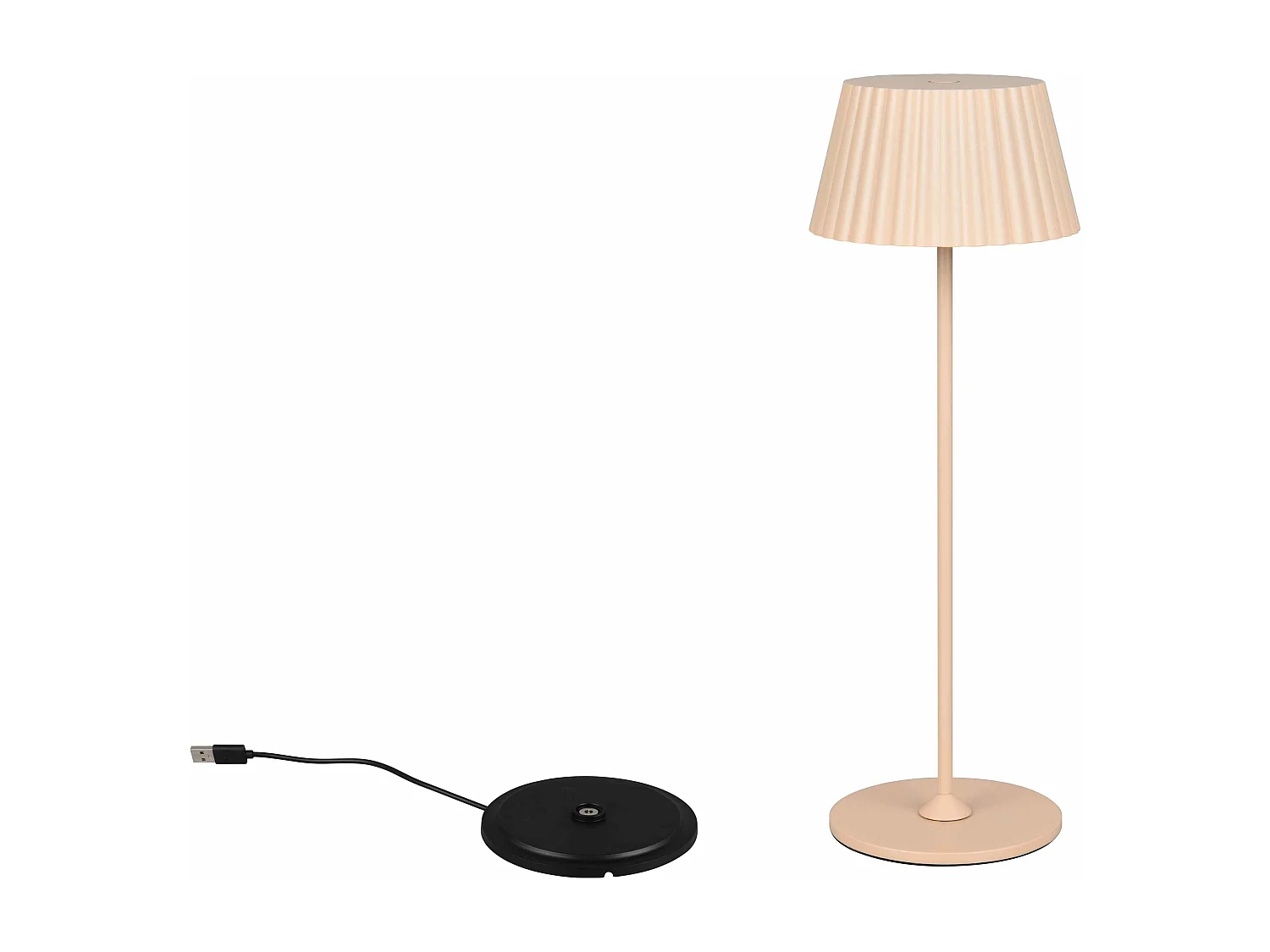 Lampada da tavolo LED ricaricabile, metallo, sabbia, H 40 cm, Suarez