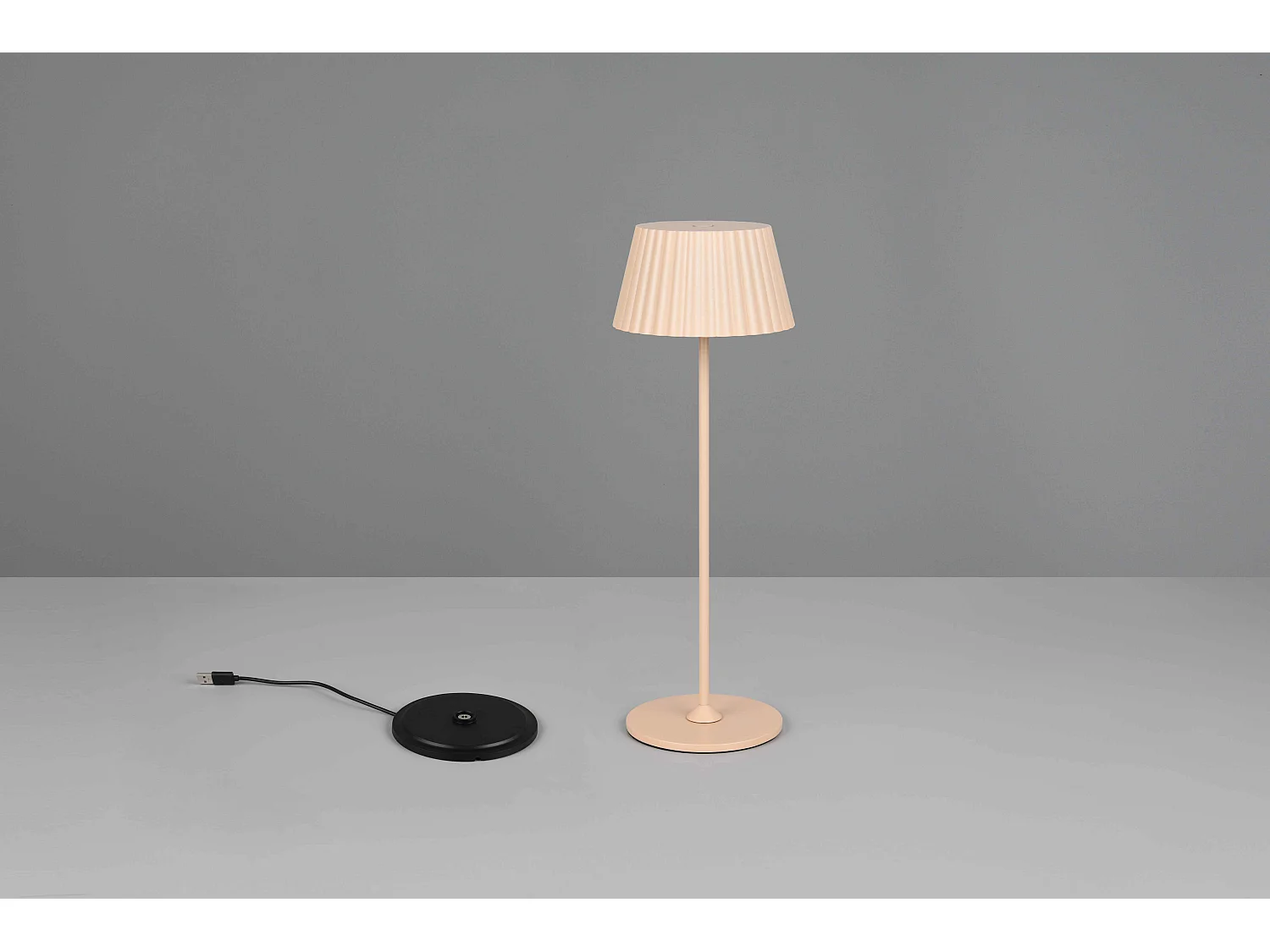 Lampada da tavolo LED ricaricabile, metallo, sabbia, H 40 cm, Suarez