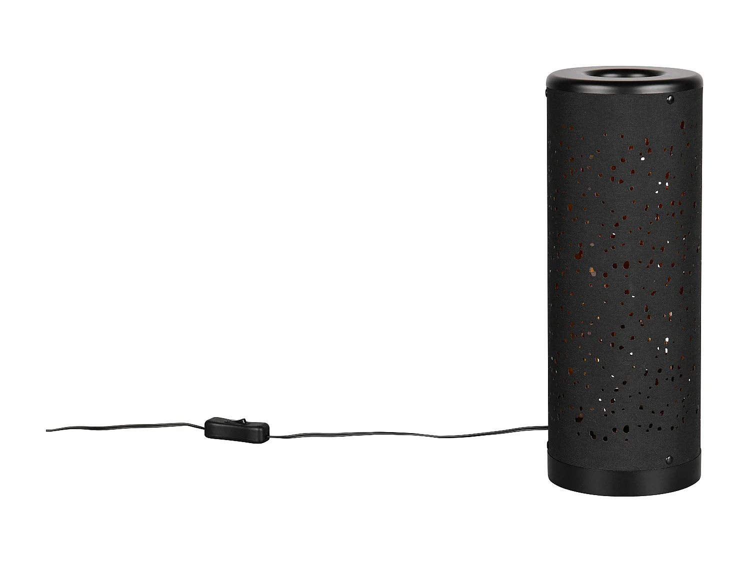 Lampada da tavolo LED, plastica e tessuto, nero e oro, H 35 cm, Taco