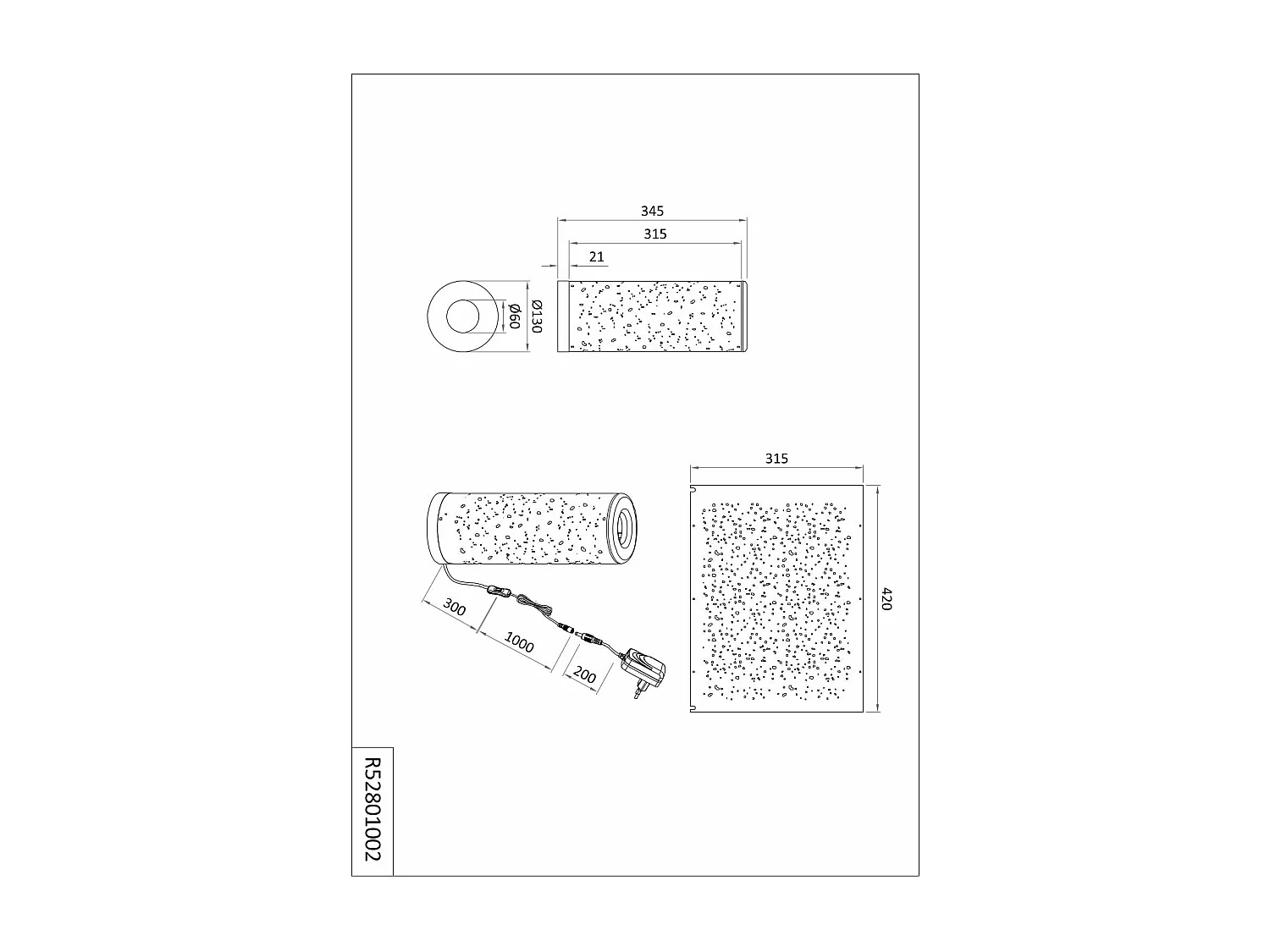 Lampada da tavolo LED, plastica e tessuto, nero e oro, H 35 cm, Taco