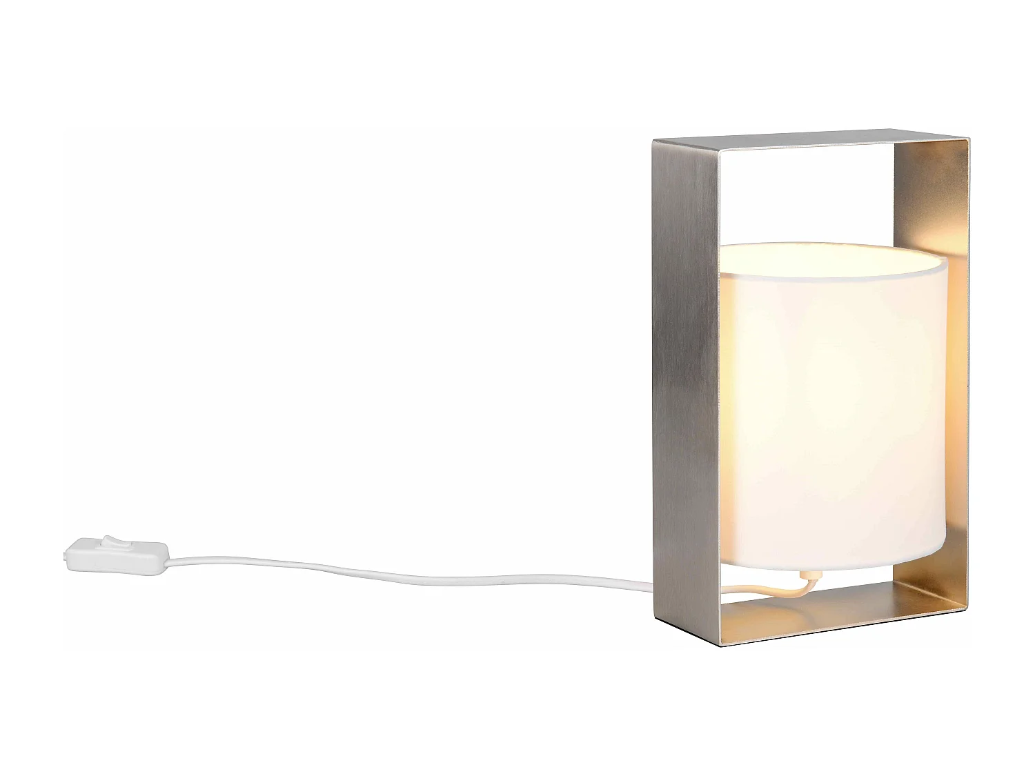 Lampada da tavolo, metallo e tessuto, acciaio, H 27 cm, Pail