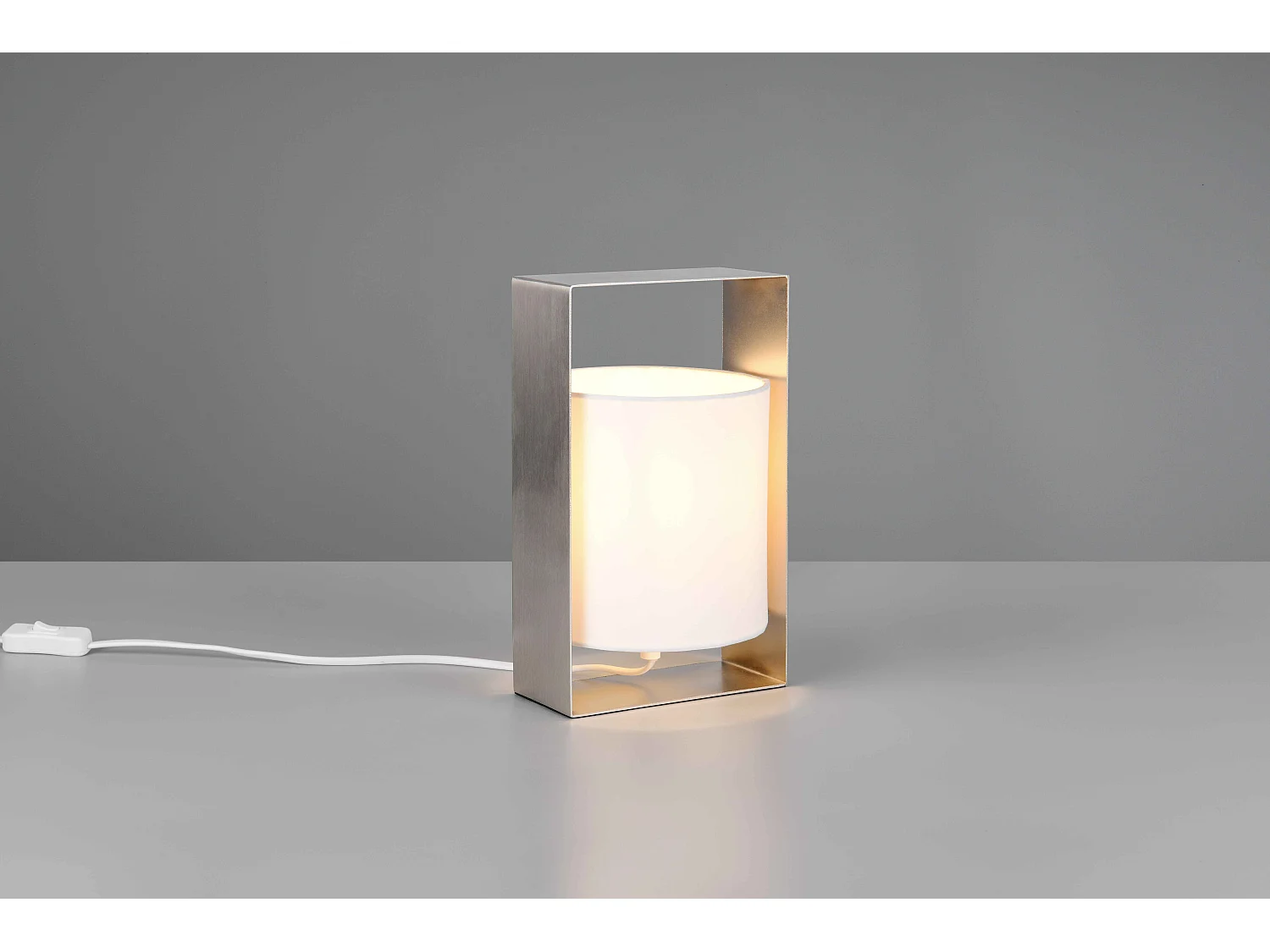 Lampada da tavolo, metallo e tessuto, acciaio, H 27 cm, Pail