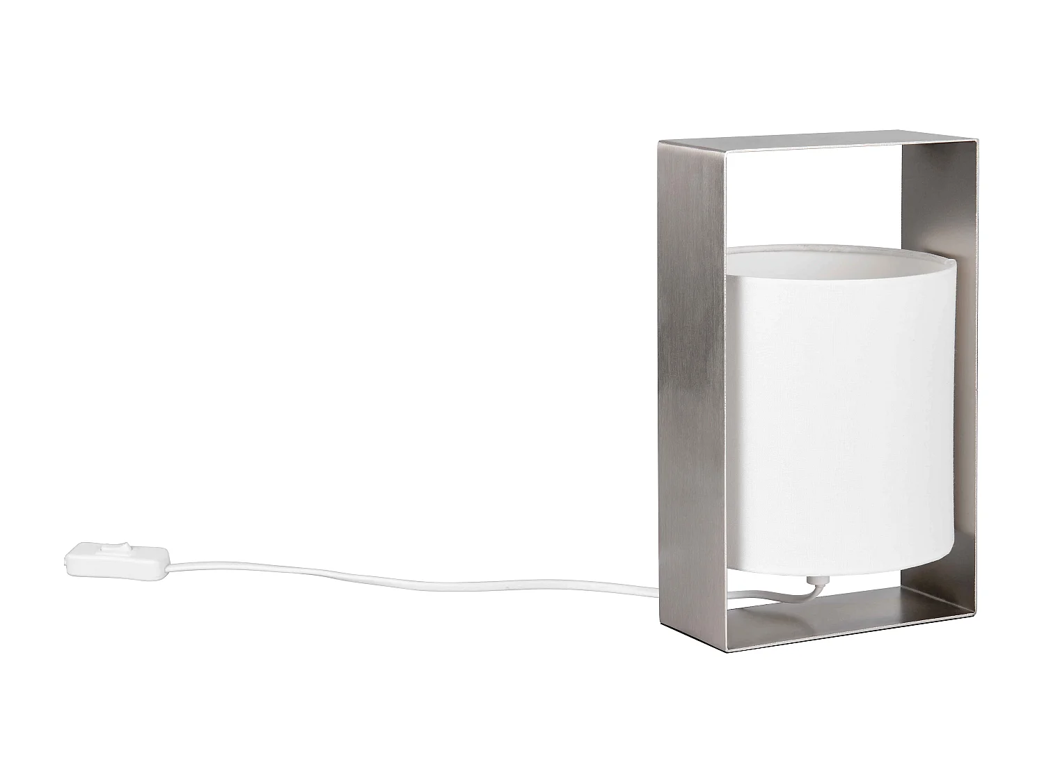 Lampada da tavolo, metallo e tessuto, acciaio, H 27 cm, Pail