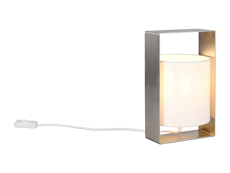 Lampada da tavolo, metallo e tessuto, acciaio, H 27 cm, Pail