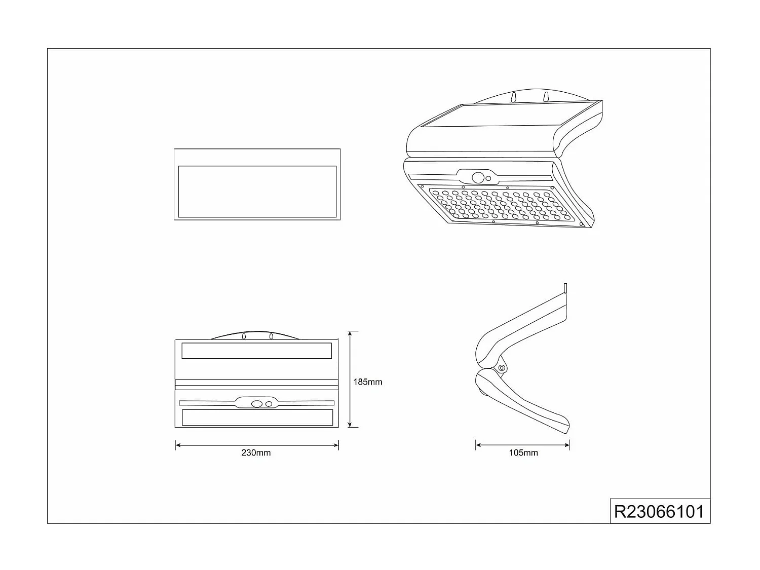 Faro da esterno LED, solare, c/sensore crepuscolare, bianco, L 23 cm, Macapa