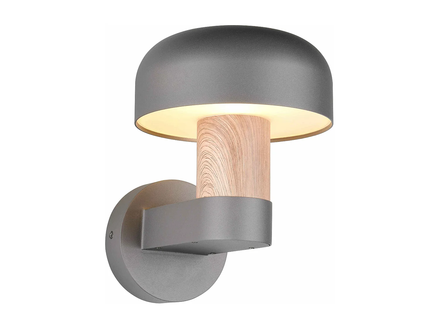 Applique da esterno, alluminio, antracite e legno, H 25 cm, Fraser