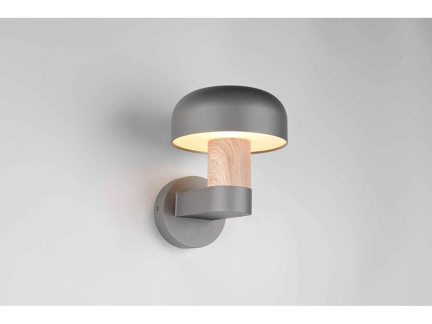 Applique da esterno, alluminio, antracite e legno, H 25 cm, Fraser