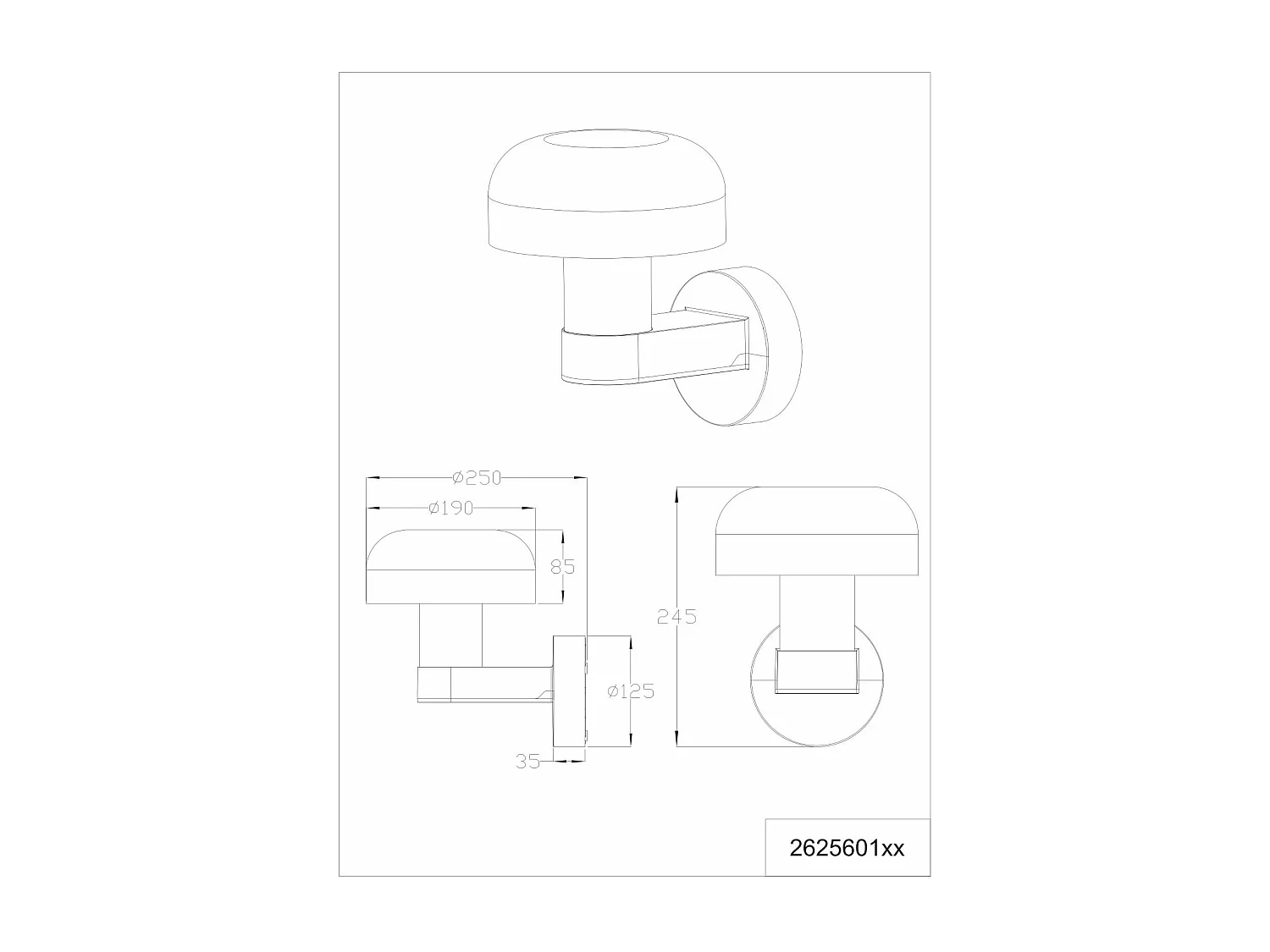 Applique da esterno, alluminio, antracite e legno, H 25 cm, Fraser