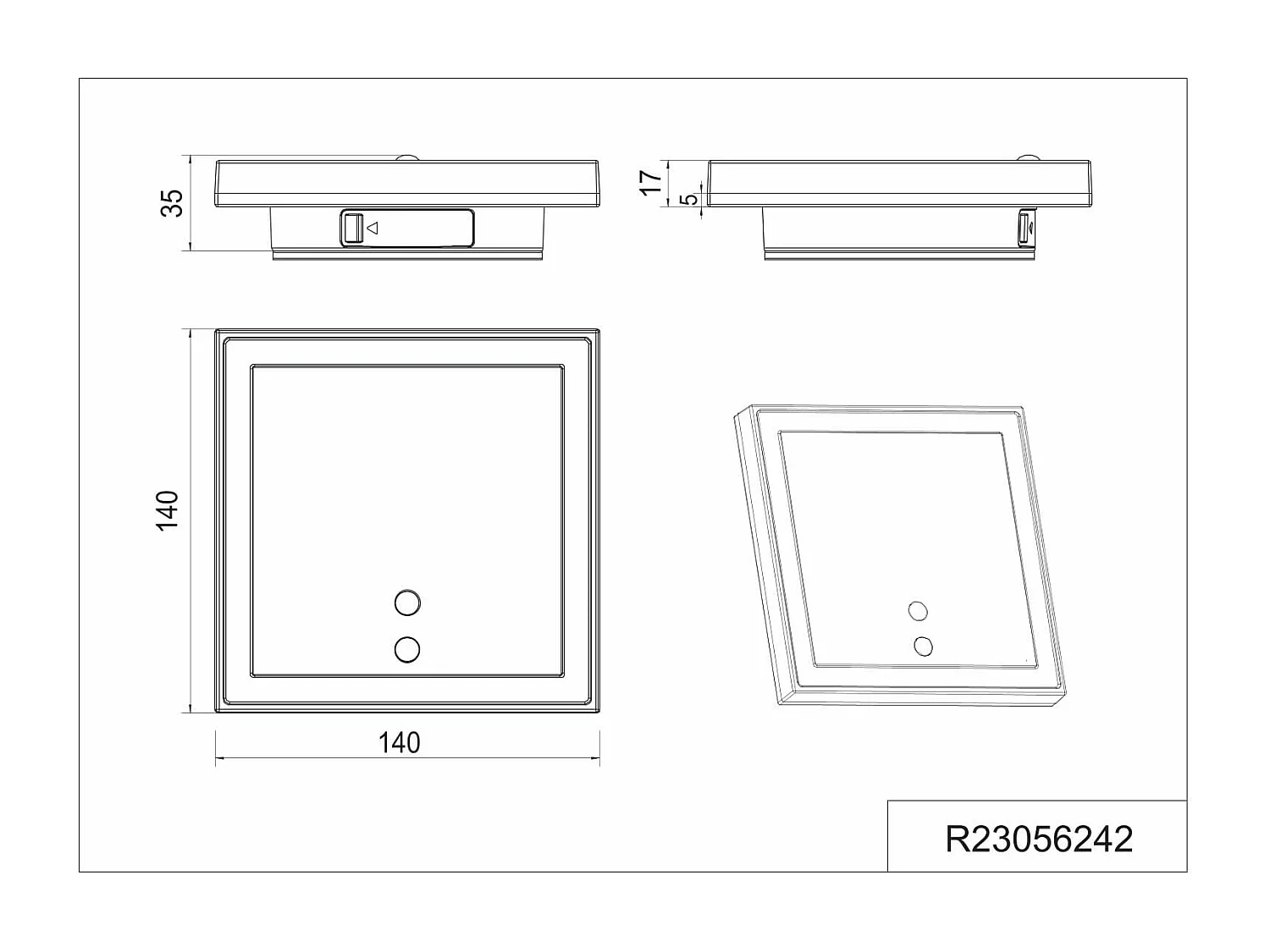 Applique da esterno LED ricaricabile, c/sensori, quadrata, 14x14 cm, Fortaleza