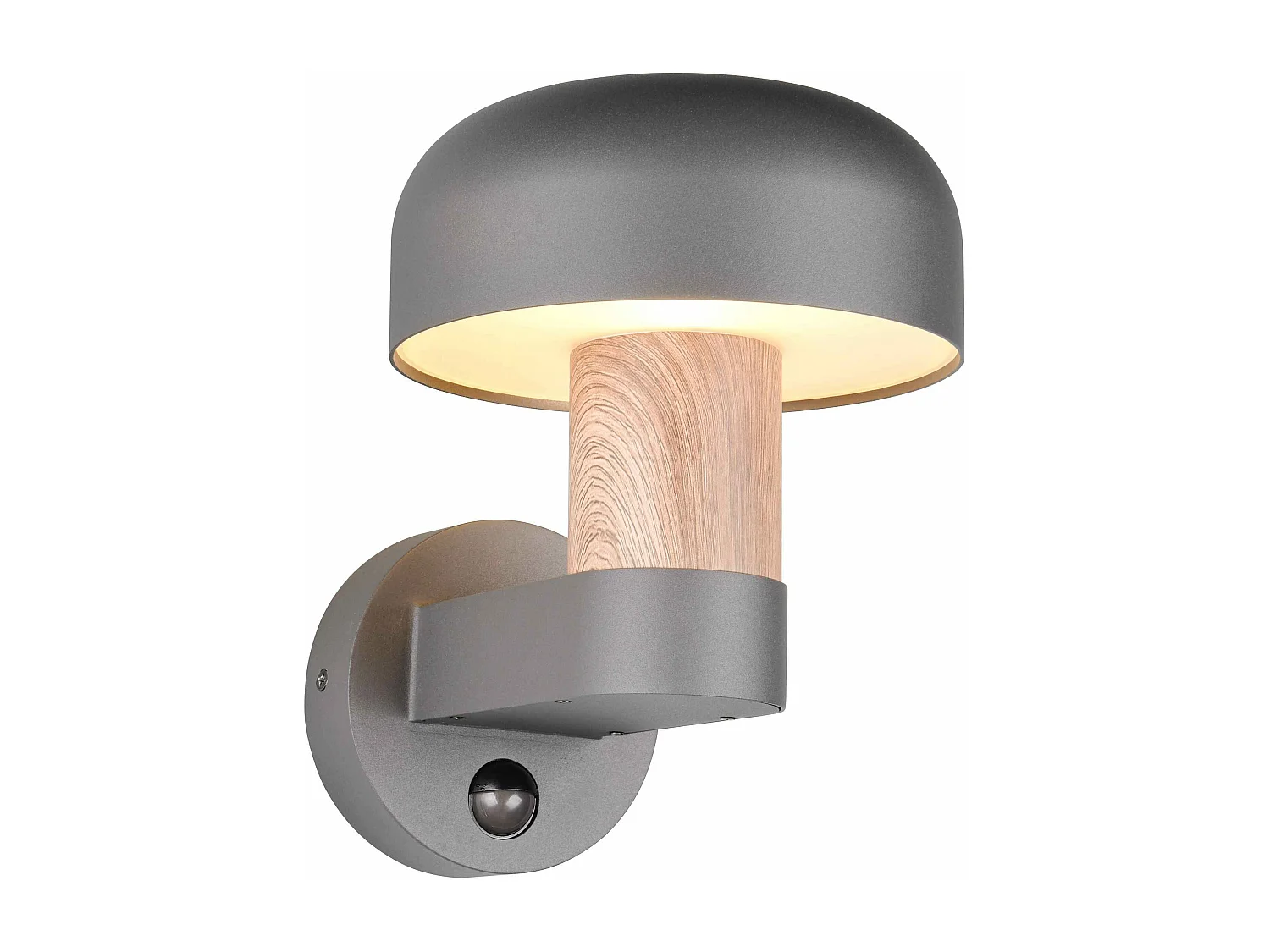 Applique da esterno c/sensore movimento, antracite e legno, H 25 cm, Fraser