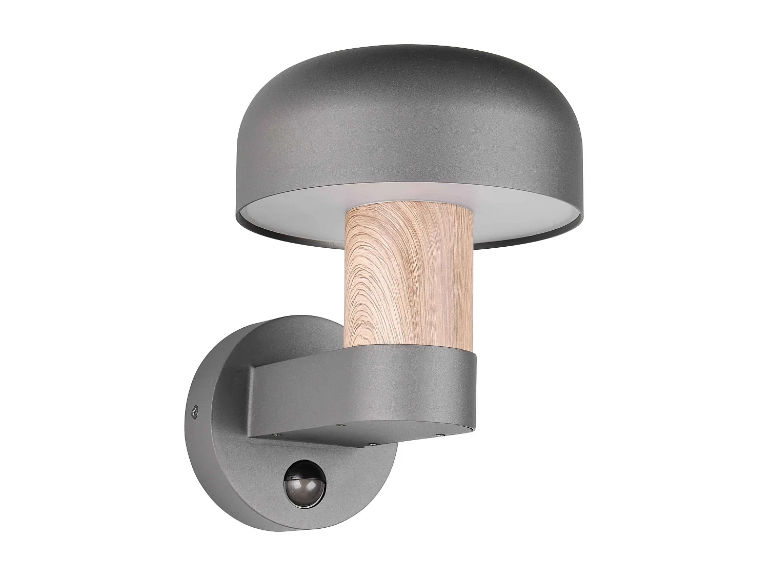 Applique da esterno c/sensore movimento, antracite e legno, H 25 cm, Fraser