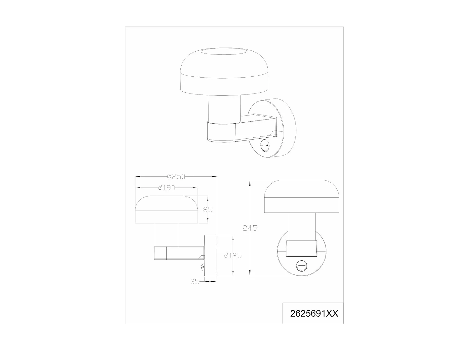 Applique da esterno c/sensore movimento, antracite e legno, H 25 cm, Fraser